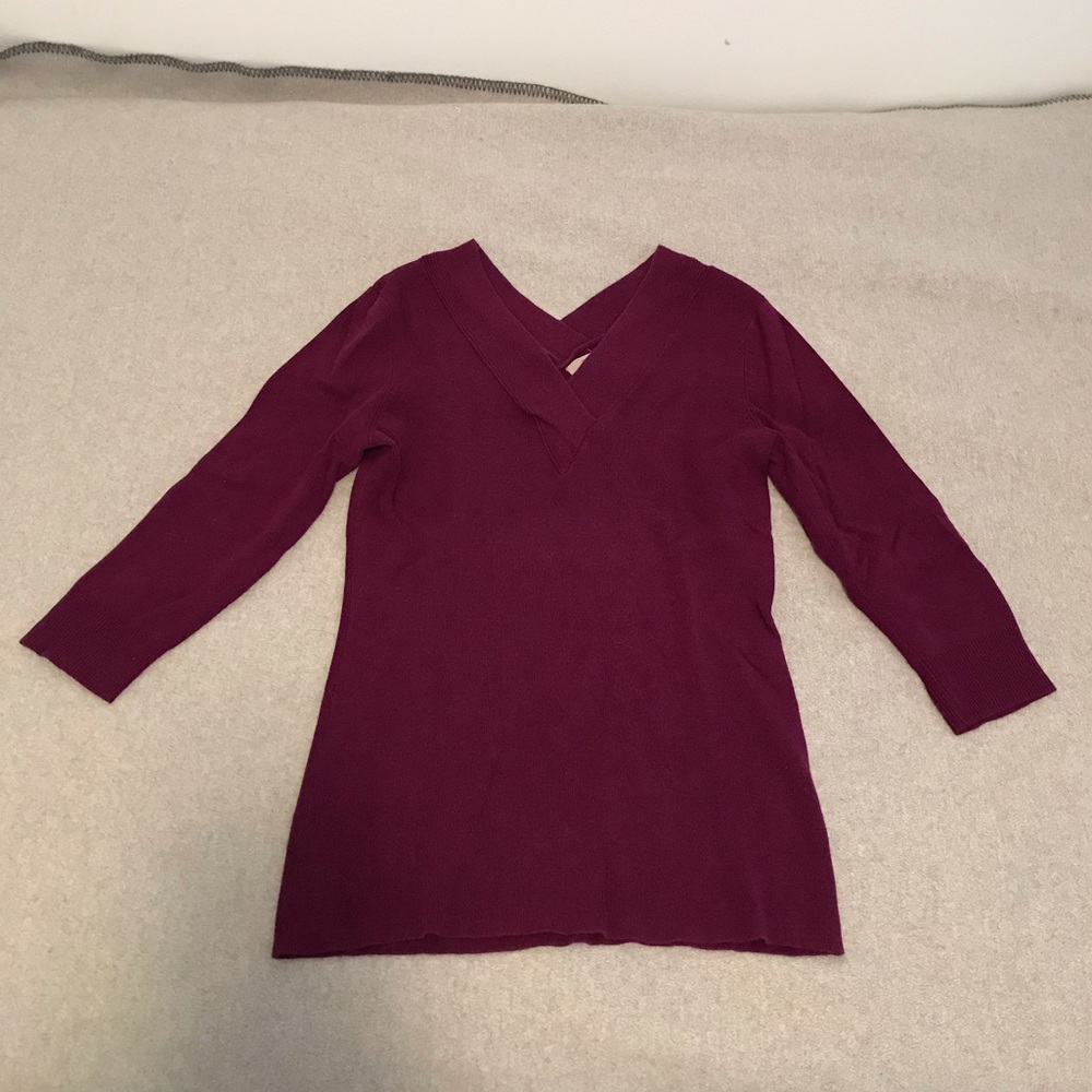 🔥RW&Co | Double V-neck Vibrant Purple Sweater ~ NWOT